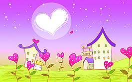 卡通场景背景墙