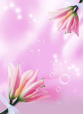百合温馨背景墙