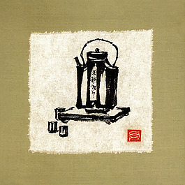 水墨茶壶素材