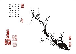美丽桃花诗意室内装饰画