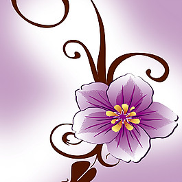 紫色花纹装饰画