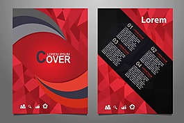 红色几何宣传单