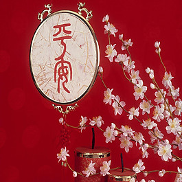 美丽桃花创意室内装饰画