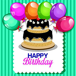 气球与蛋糕设计图片
