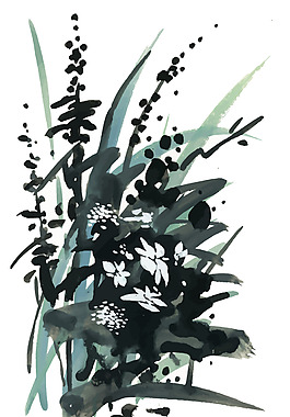 水墨兰草