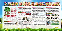 义务教育均衡宣传学校展板