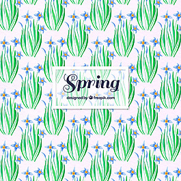 春季绿色植物底纹花纹素材