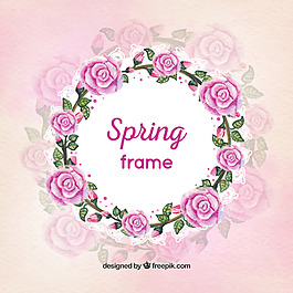 春季紫色花朵花框素材