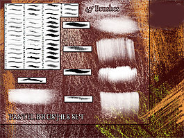 47款粉笔和蜡笔涂抹PS笔刷
