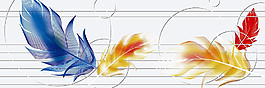 彩色羽毛装饰画