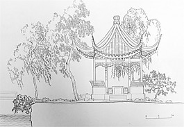 公园亭子效果图