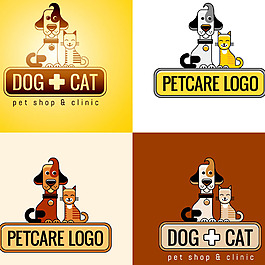 猫和狗logo卡通形象