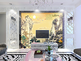 山峰装饰背景墙