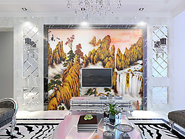 山峰装饰背景墙