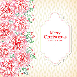 手绘花卉圣诞背景