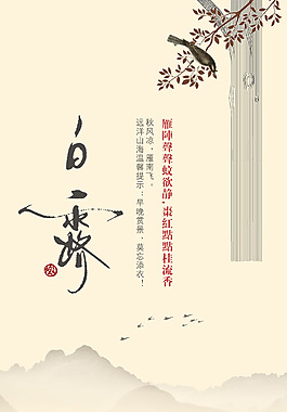 地产白露节气海报