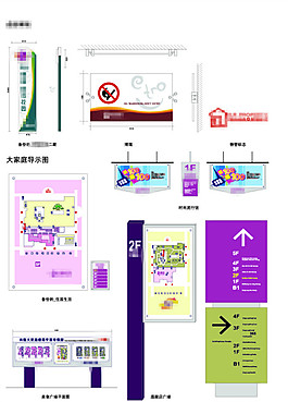 户外导向牌矢量VI标示标牌设计