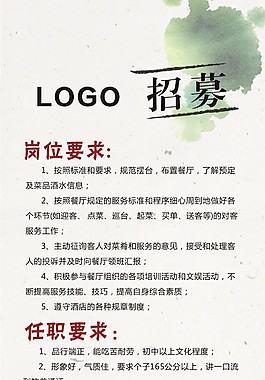 茶艺招聘信息展架