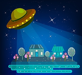 Ufo扁平化插画