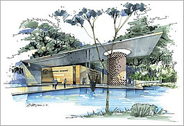 建筑水池景观图