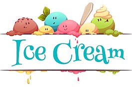 彩色美味的冰淇淋