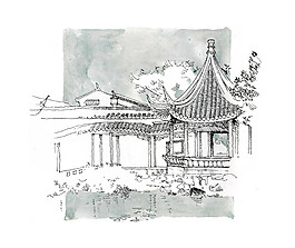 公园休闲亭效果图