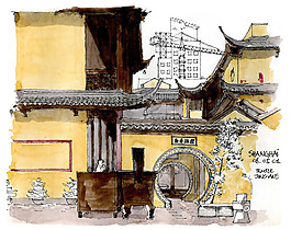 寺庙建筑效果图
