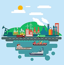 扁平城市设计插画