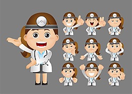 卡通女医生插画