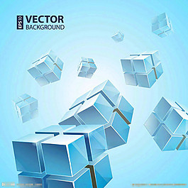 蓝色背景 蓝色立体方块背景图片