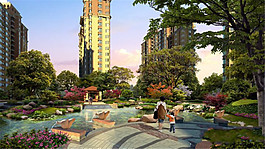 公园湖泊广场绿化