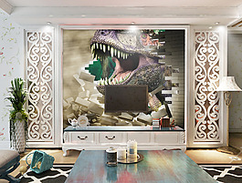 恐龙墙壁装饰背景墙