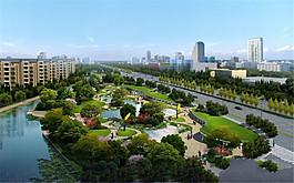 城市绿化府视全景