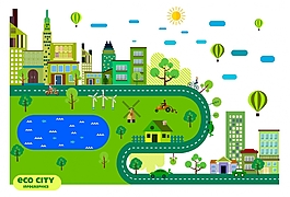 生态城市素材插画
