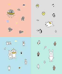 动物集合小插画