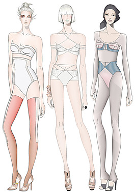 3款束身女装设计图