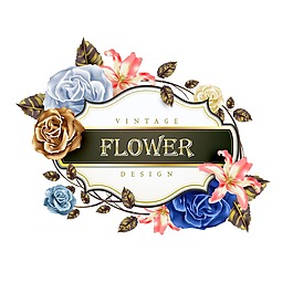复古玫瑰花边框