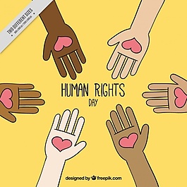 人权日的黄色背景