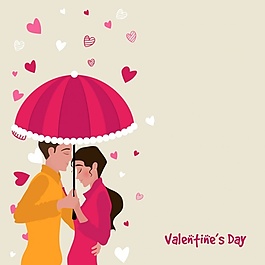 美丽的背景与漂亮的夫妇举行伞