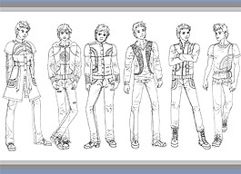 6款男装设计手绘图