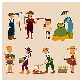 园艺扁平人物插画