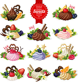 美味的水果冰淇淋