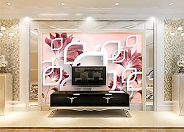 抽象花卉背景墙