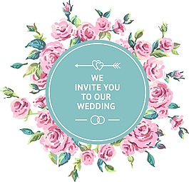 粉色玫瑰花边框