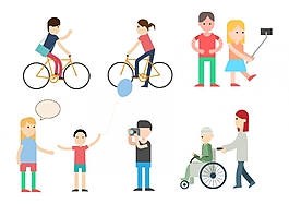 公园里的人物插画