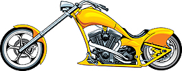黄色酷炫摩托