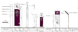 紫色商务停车标识牌导视牌设计