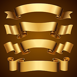 4豪华金色丝带向量