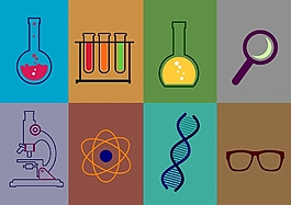 科学研究扁平图标