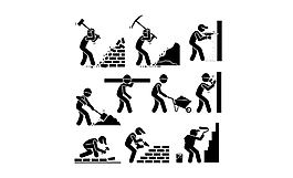 建筑工人的图标集